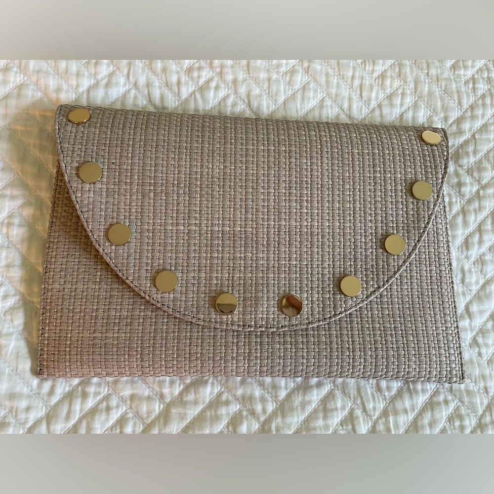 NWT Marbella clutch with gold studs